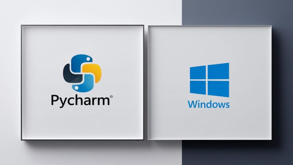 Official pycharm and windows logo in one frame